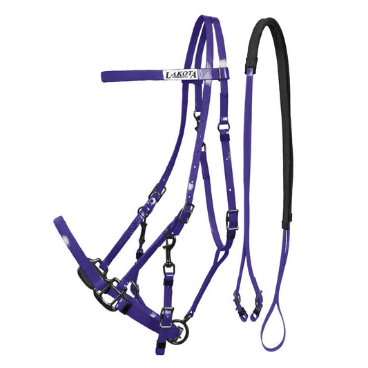 Cabezada de cuerda en Biothane Lakota - Morado