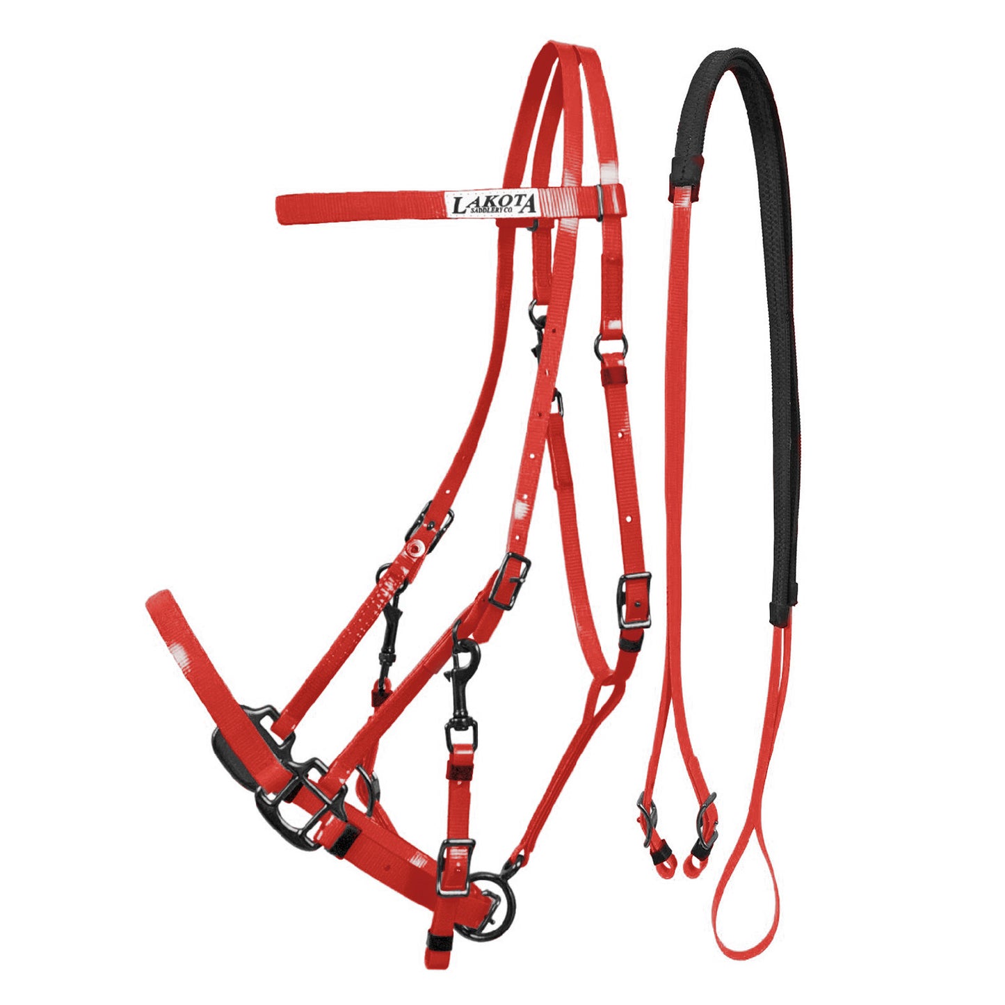Cabezada de cuerda en Biothane Lakota - Rojo