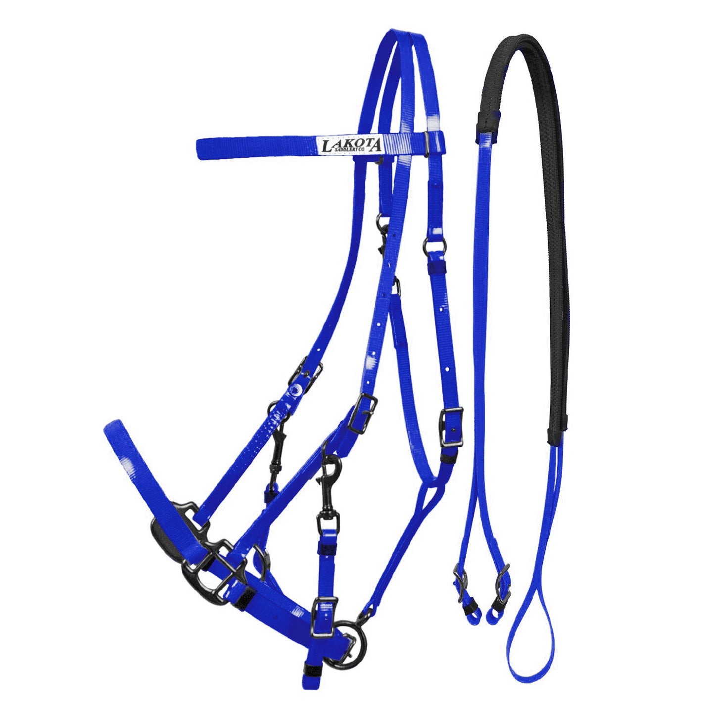 Cabezada de cuerda en Biothane Lakota - Azul royal
