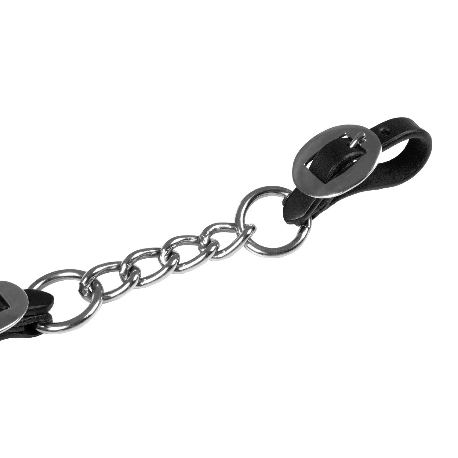 Barbozuelo con cadena y hebillas en níquel Lakota - Negro