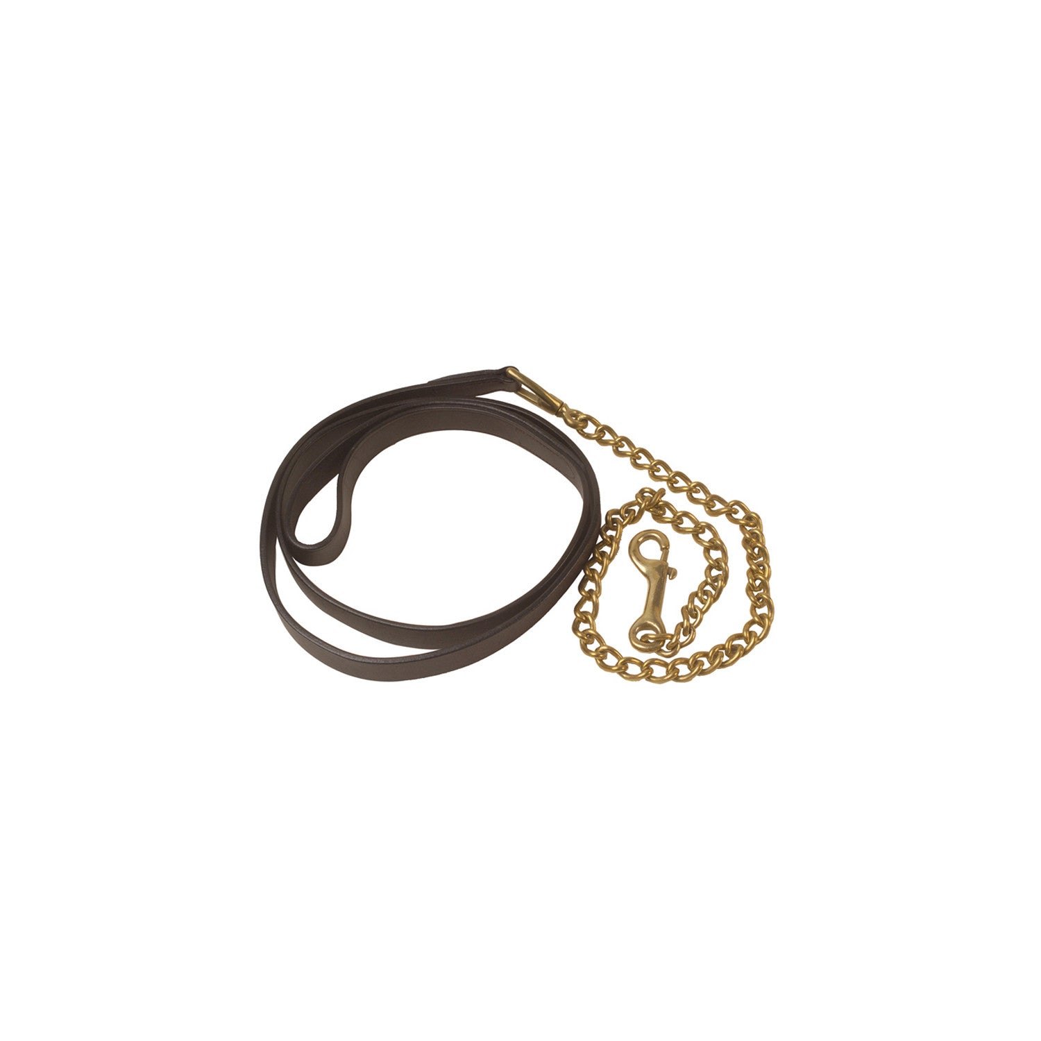 Correa de cuero con cadena Umbria Equitazione - Brown/Gold