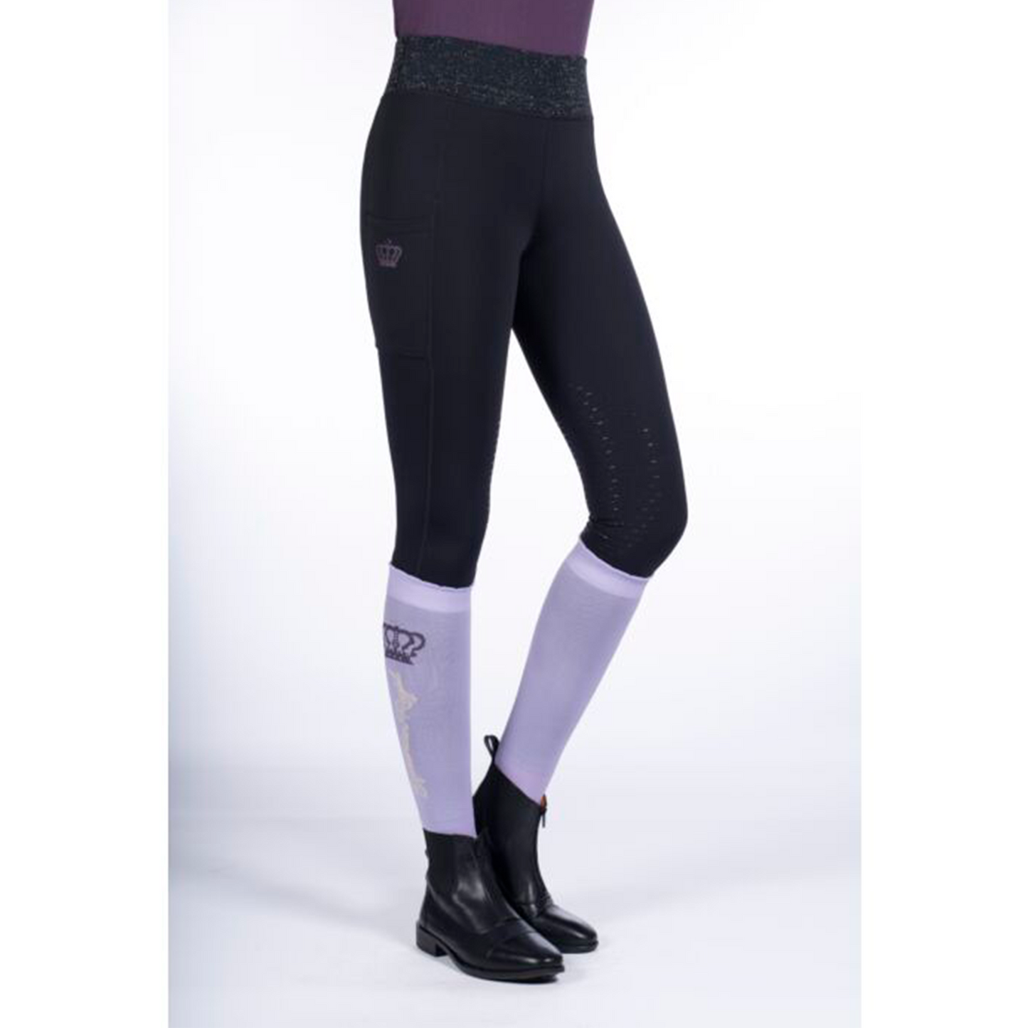 Leggings de montar -Lavender Bay- rodillera sil. HKM - Rincón del Valle