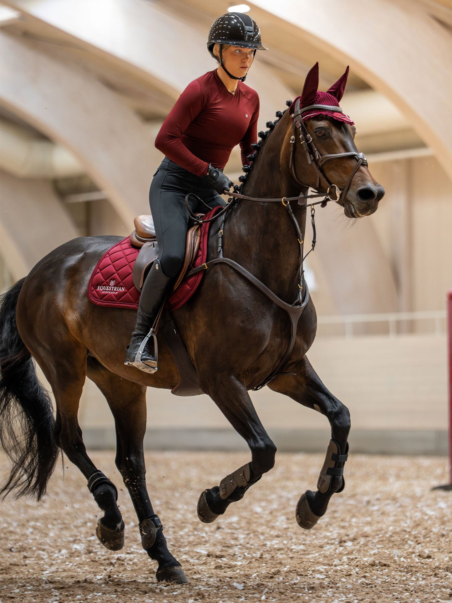 Jump Saddle Pad Equestrian Stockholm Jump Saddle Pad Line Bordeaux detalle 6