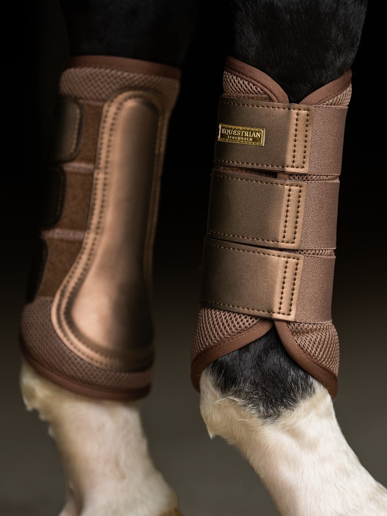 Calzado ecuestre Equestrian Stockholm Mesh Brushing Boots Champagne detalle 4