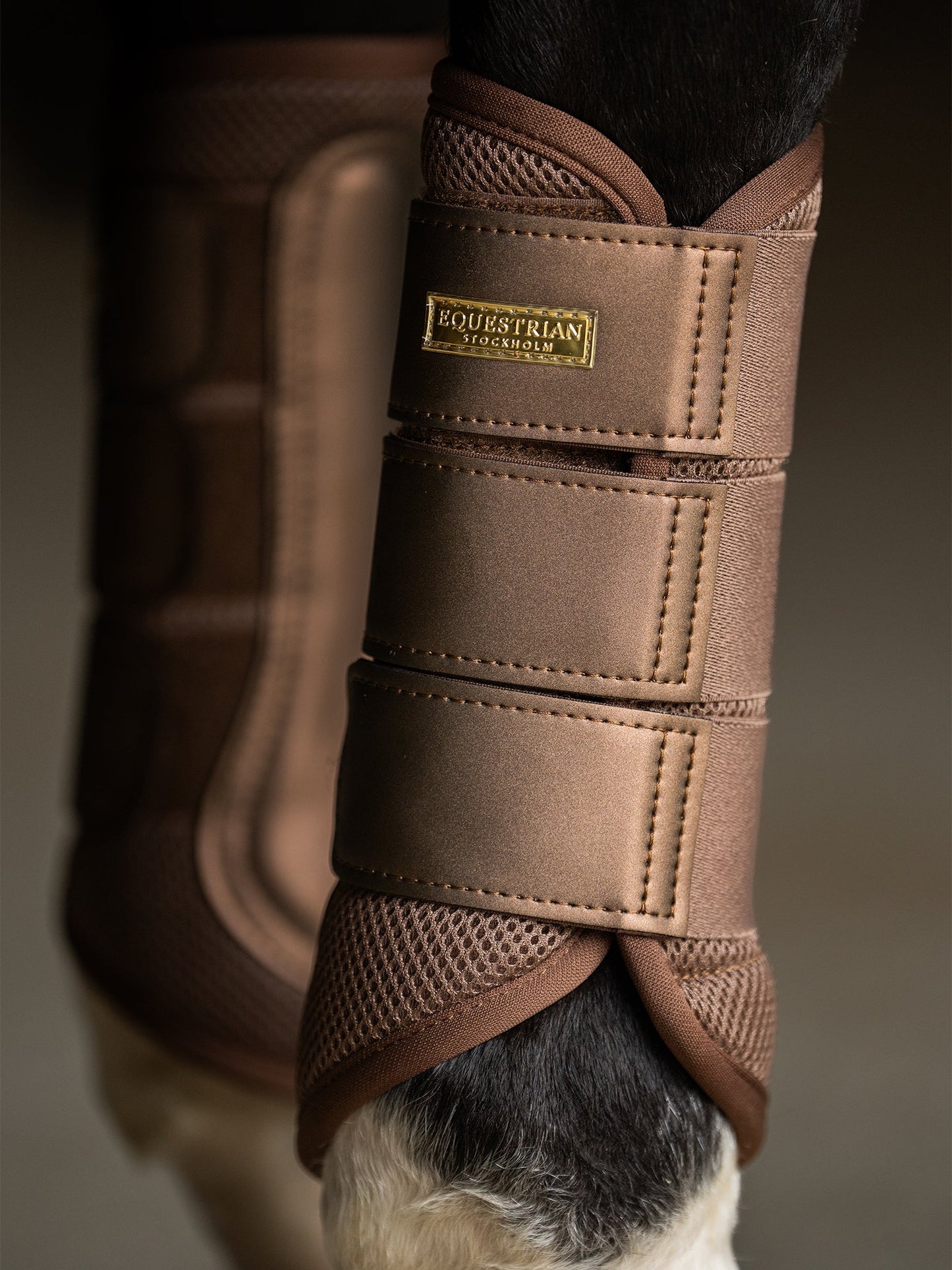 Calzado ecuestre Equestrian Stockholm Mesh Brushing Boots Champagne detalle 2