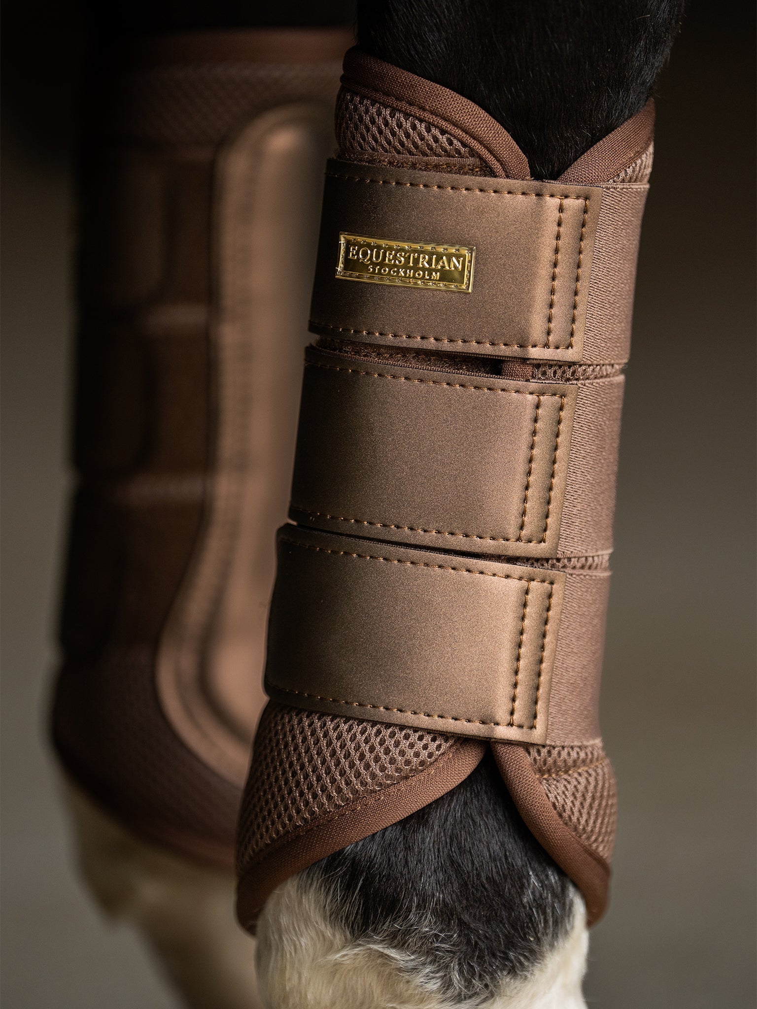 Calzado ecuestre Equestrian Stockholm Mesh Brushing Boots Champagne detalle 2