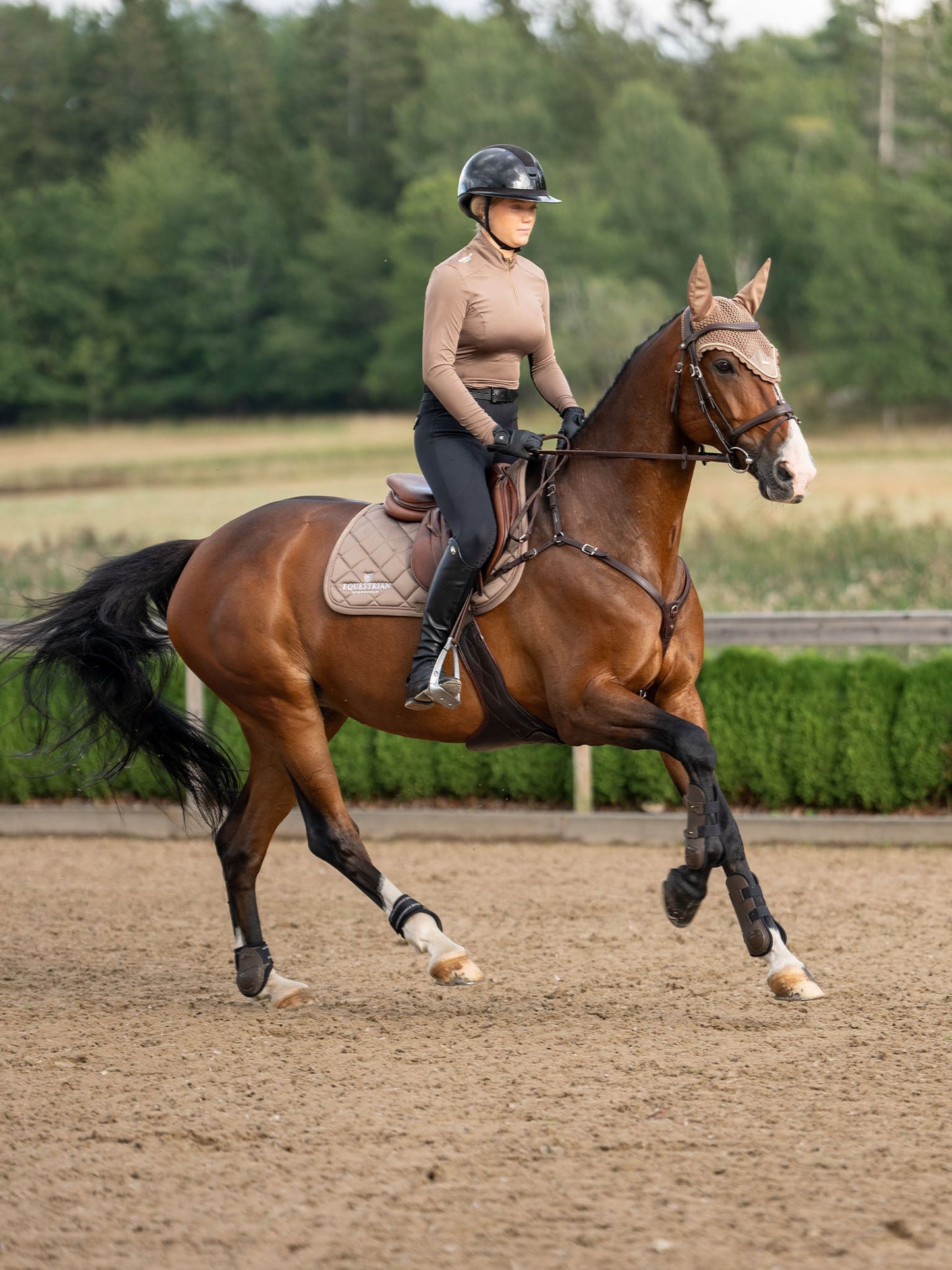 Ear Bonnet Equestrian Stockholm Ear Bonnet Champagne detalle 4