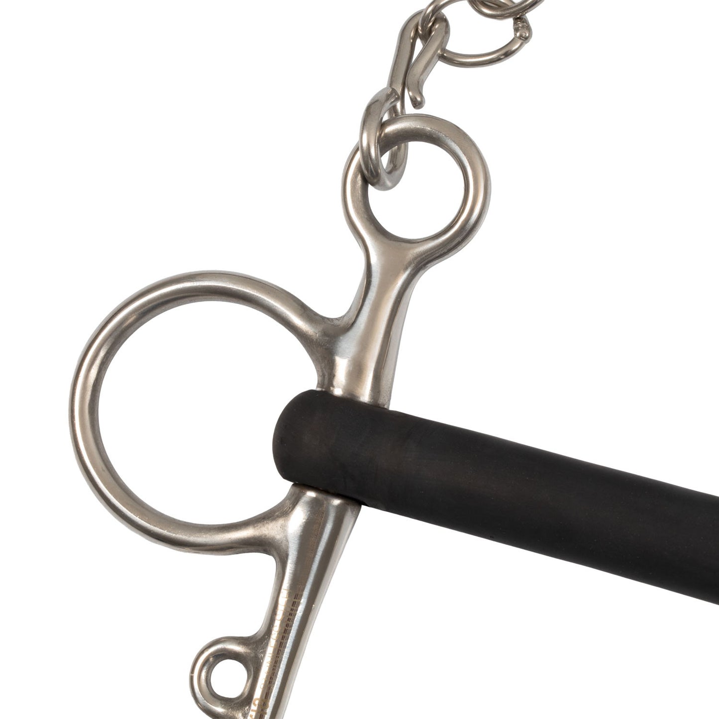 Pelham de acero inoxidable entero con goma rígida Umbria Equitazione