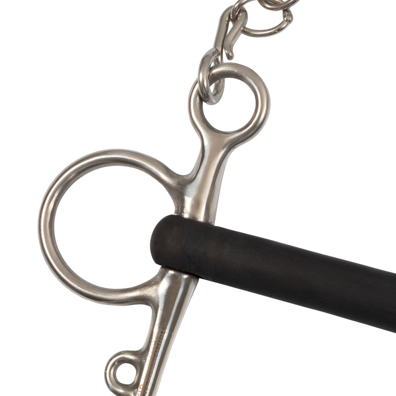 Pelham de acero inoxidable entero con goma rígida Umbria Equitazione
