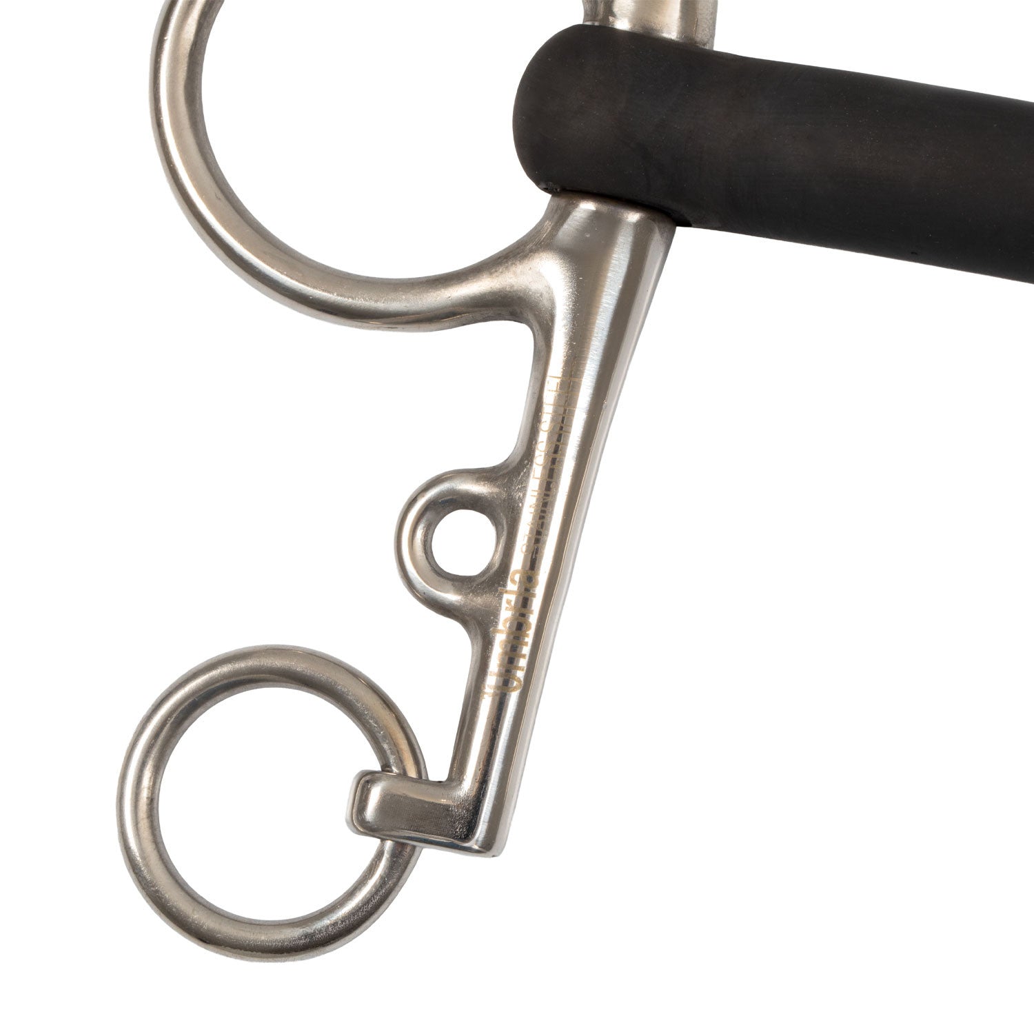 Pelham de acero inoxidable entero con goma rígida Umbria Equitazione
