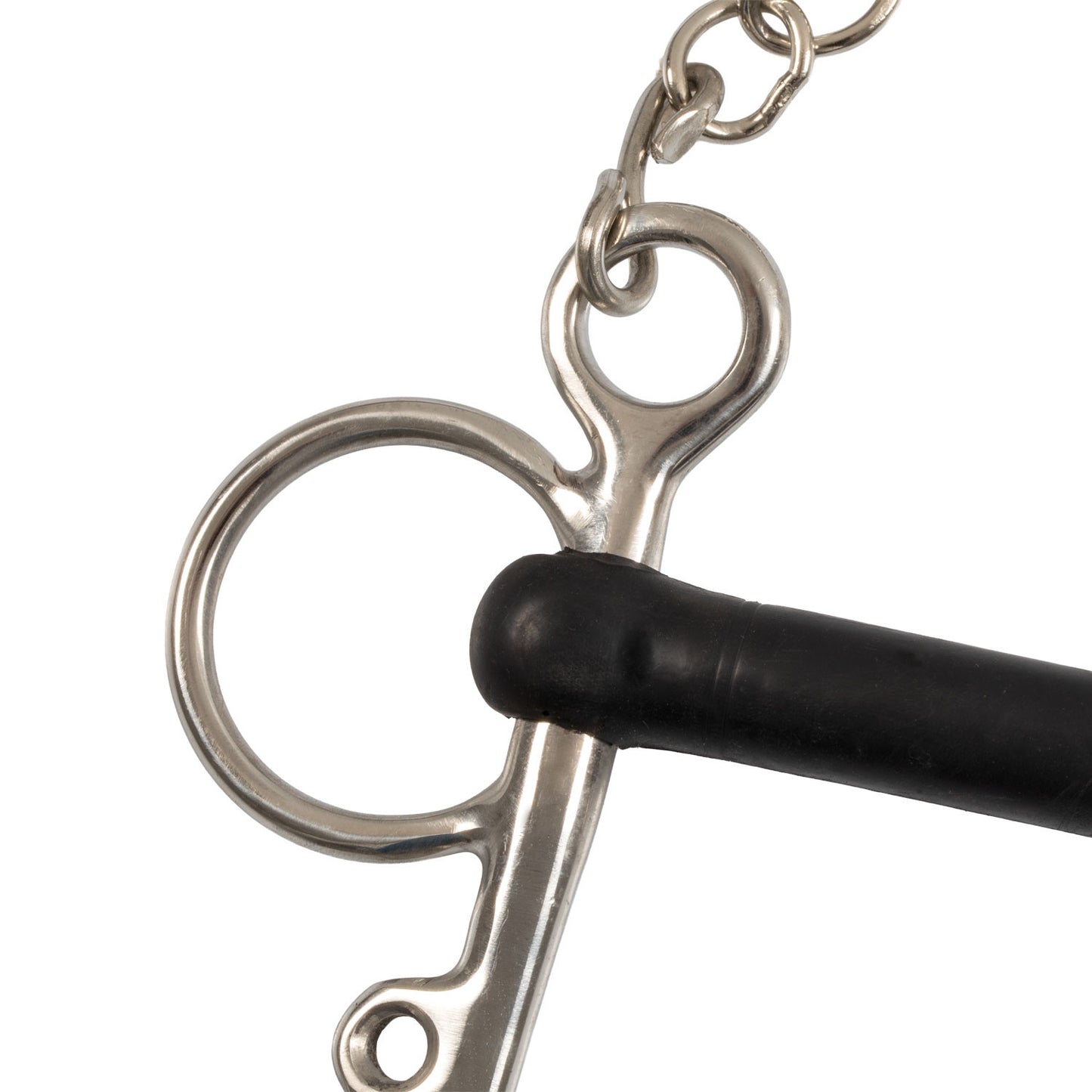 Pelham de acero inoxidable entero varillas cortas con goma rígida Umbria Equitazione