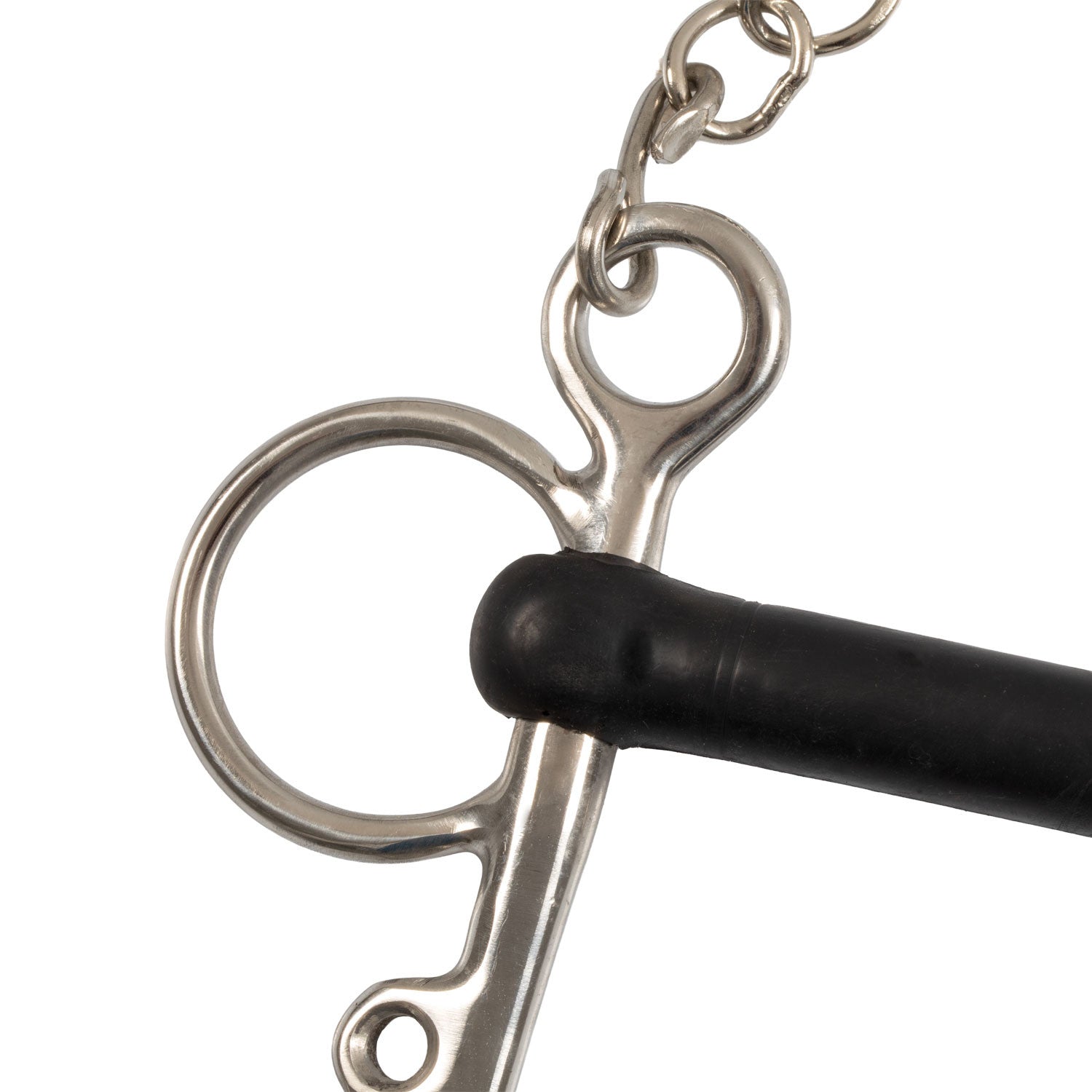 Pelham de acero inoxidable entero varillas cortas con goma rígida Umbria Equitazione