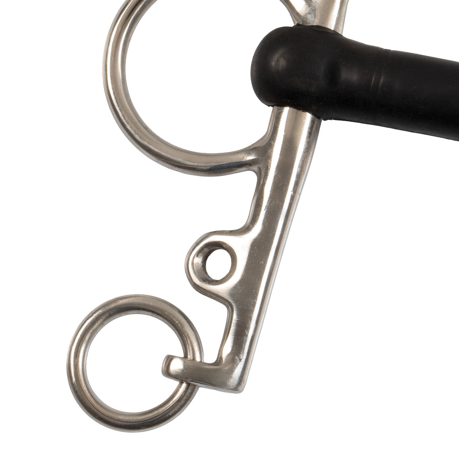 Pelham de acero inoxidable entero varillas cortas con goma rígida Umbria Equitazione