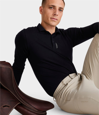 Men's Merino Wool Polo Shirt Horse Pilot para equitación - vista 4