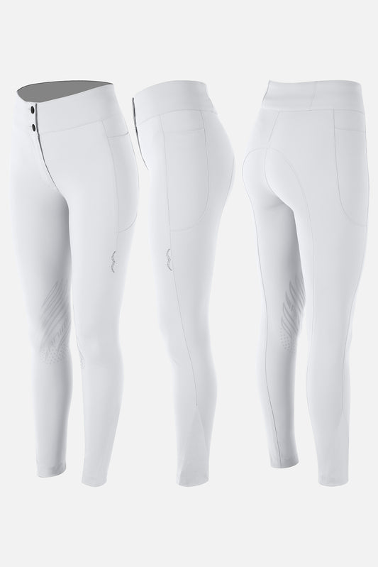 Pantalón de Montar Mujer Nedgar Full Grip Animo Blanco