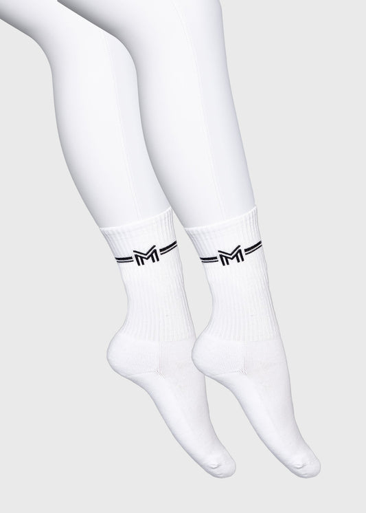 Calcetines Maximilian Equestrian 2-Pack Rise Sports (White) para equitación