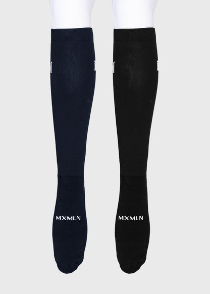 Producto ecuestre Maximilian Equestrian 2-Pack Flag Riding Socks (Black/Navy) detalle 3