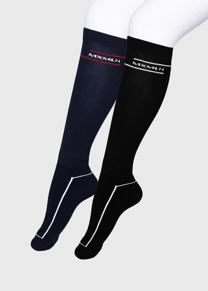 Producto ecuestre Maximilian Equestrian 2-Pack Revo Riding Socks (Black/Navy) detalle 2