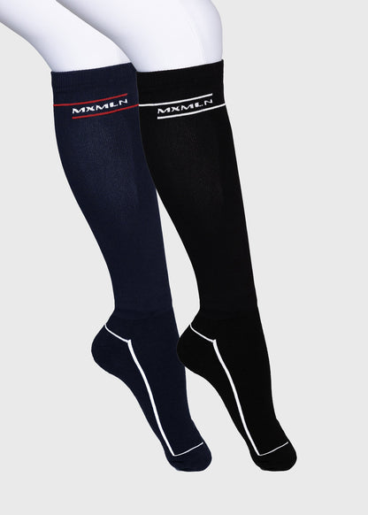 Producto ecuestre Maximilian Equestrian 2-Pack Revo Riding Socks (Black/Navy) vista principal