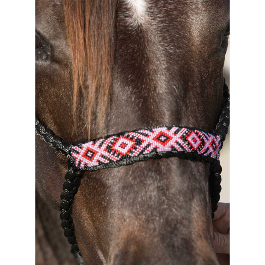 Cabezada trenzada de vaquero Professional's Choice - Black/Pink