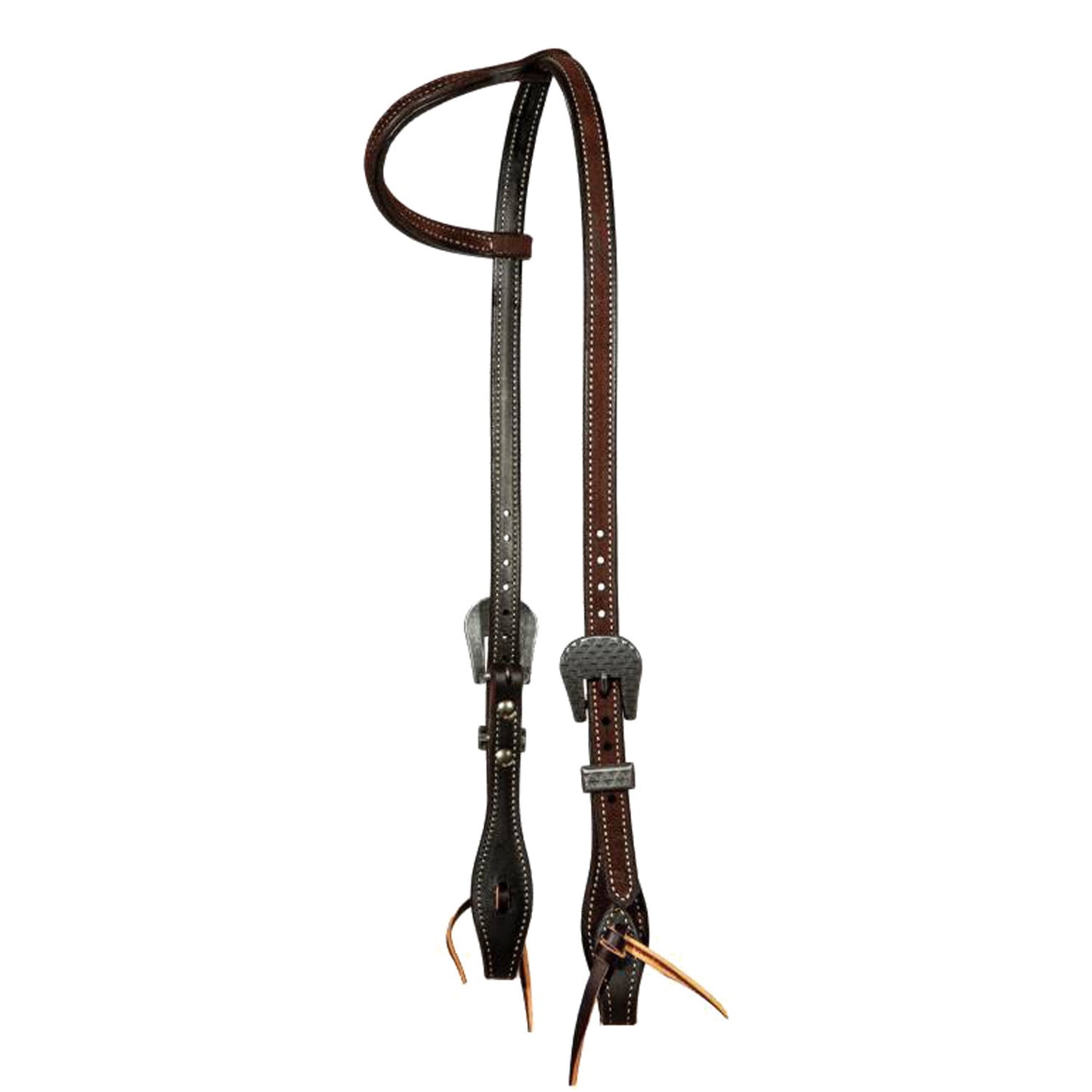 Testera en cuero graso de 5/8 chocolate roughout one-ear headstall Professional's Choice