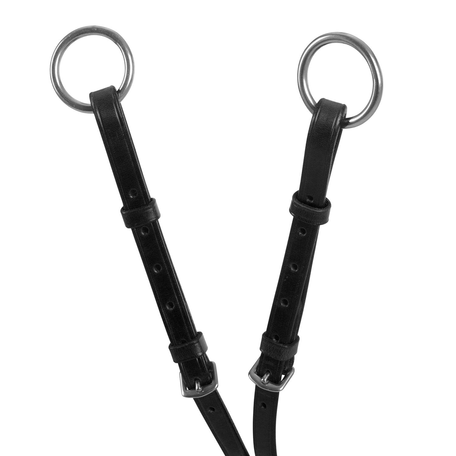 Martingala con collar de cuero hebillas ajustables Equestro - Negro