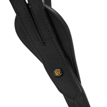 Martingala con collar de cuero hebillas ajustables Equestro - Negro