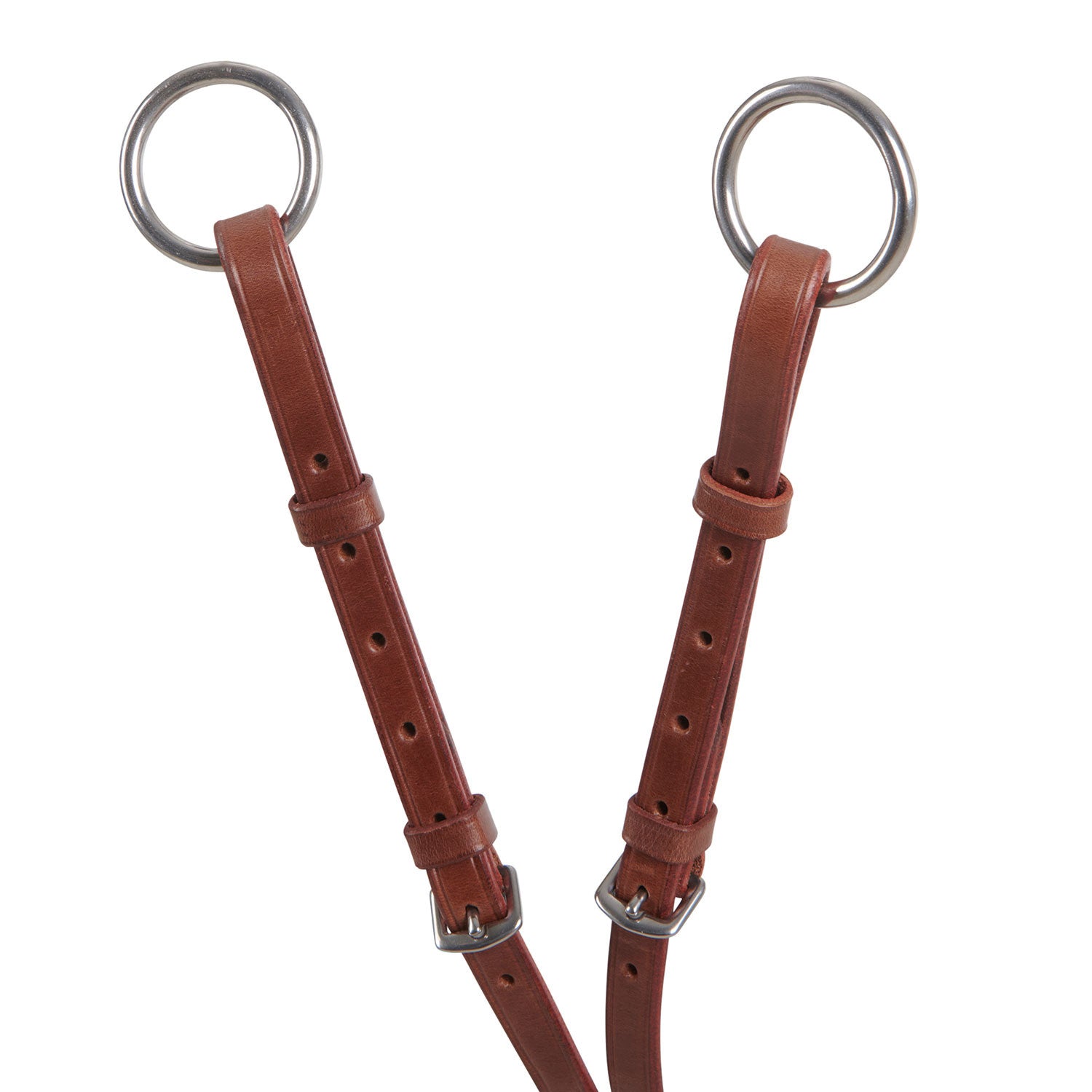 Martingala con collar de cuero hebillas ajustables Equestro - Coñac