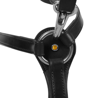 Pechera con horquilla en "y" de cuero Equestro - Negro