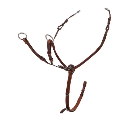 Pechera con horquilla en "y" de cuero Equestro - Coñac