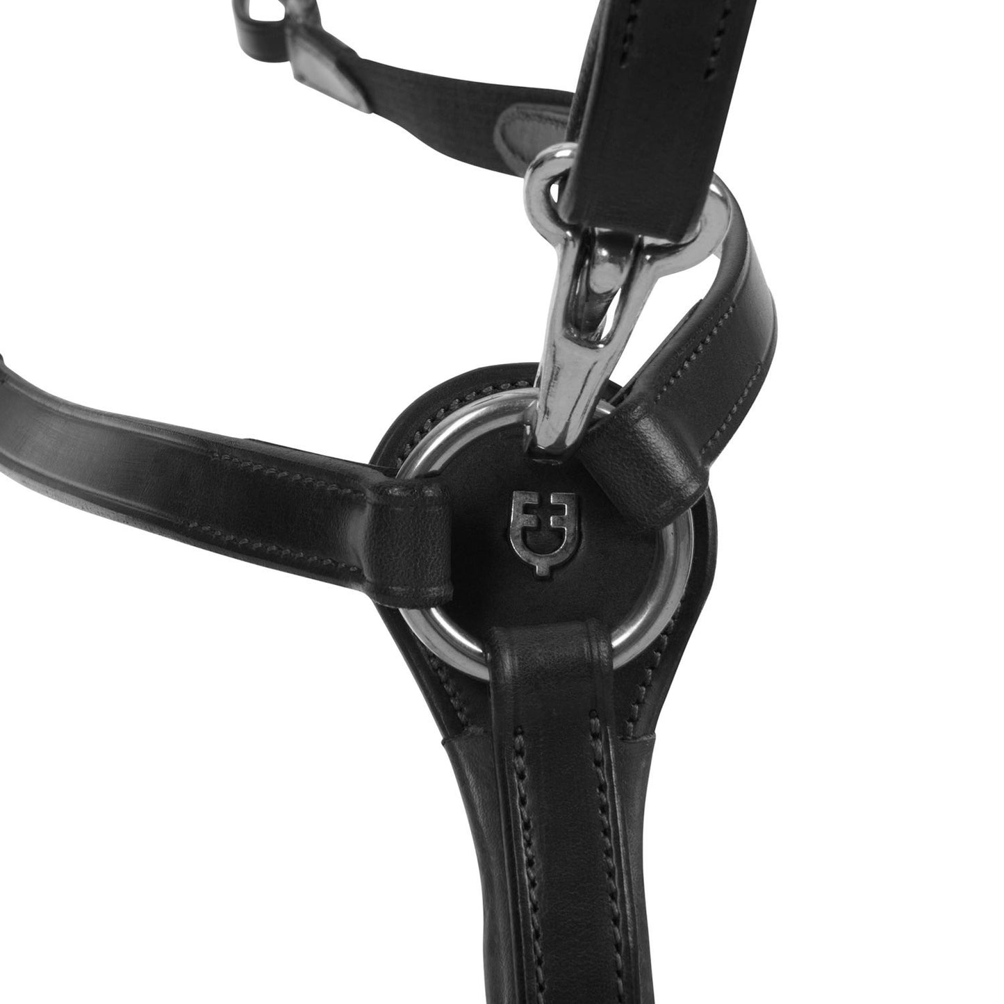 Pechera con horquilla en "Y" de cuero Equestro - Negro