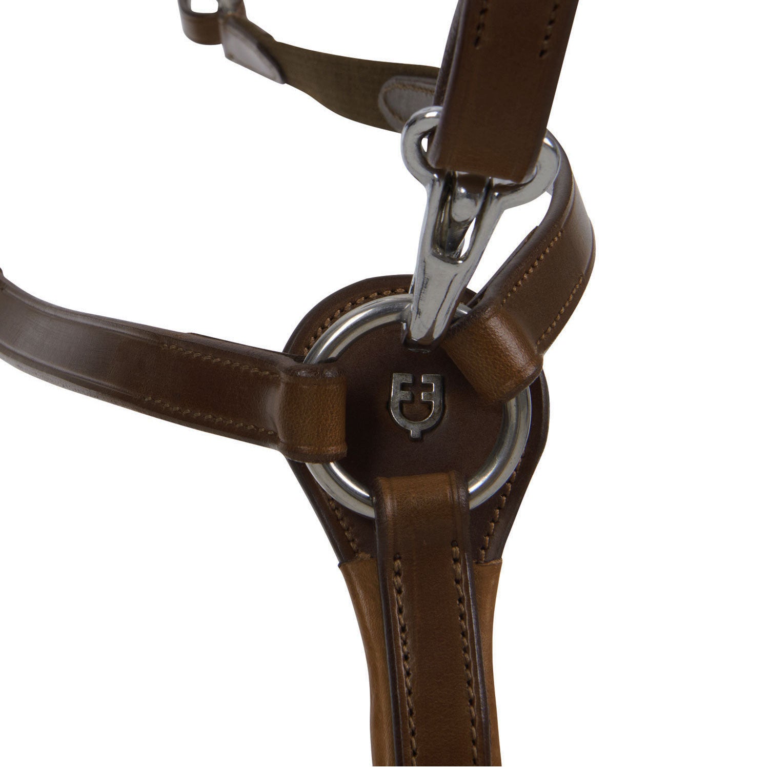 Pechera con horquilla en "Y" de cuero Equestro - Marrón oscuro
