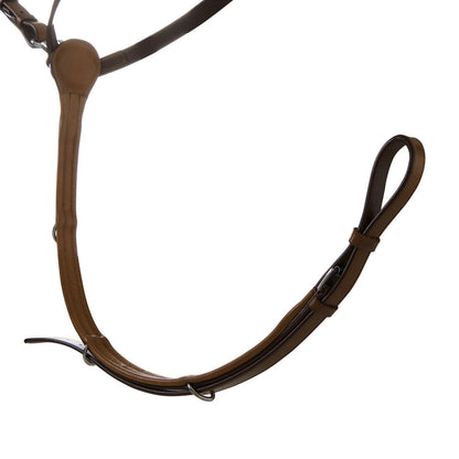 Pechera con horquilla en "Y" de cuero Equestro - Marrón oscuro