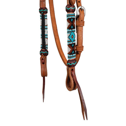 Cabezada western con perlas navajo Pool's - Chestnut