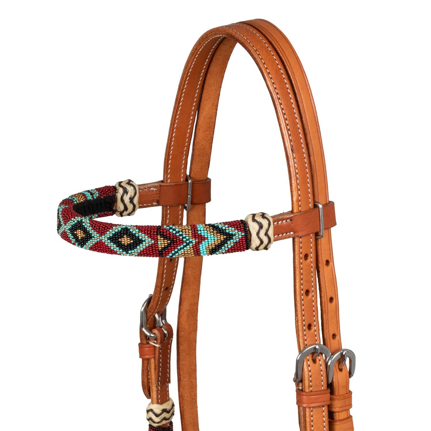 Bosal set con perlas burdeos y riendas mecate de crin Pool's