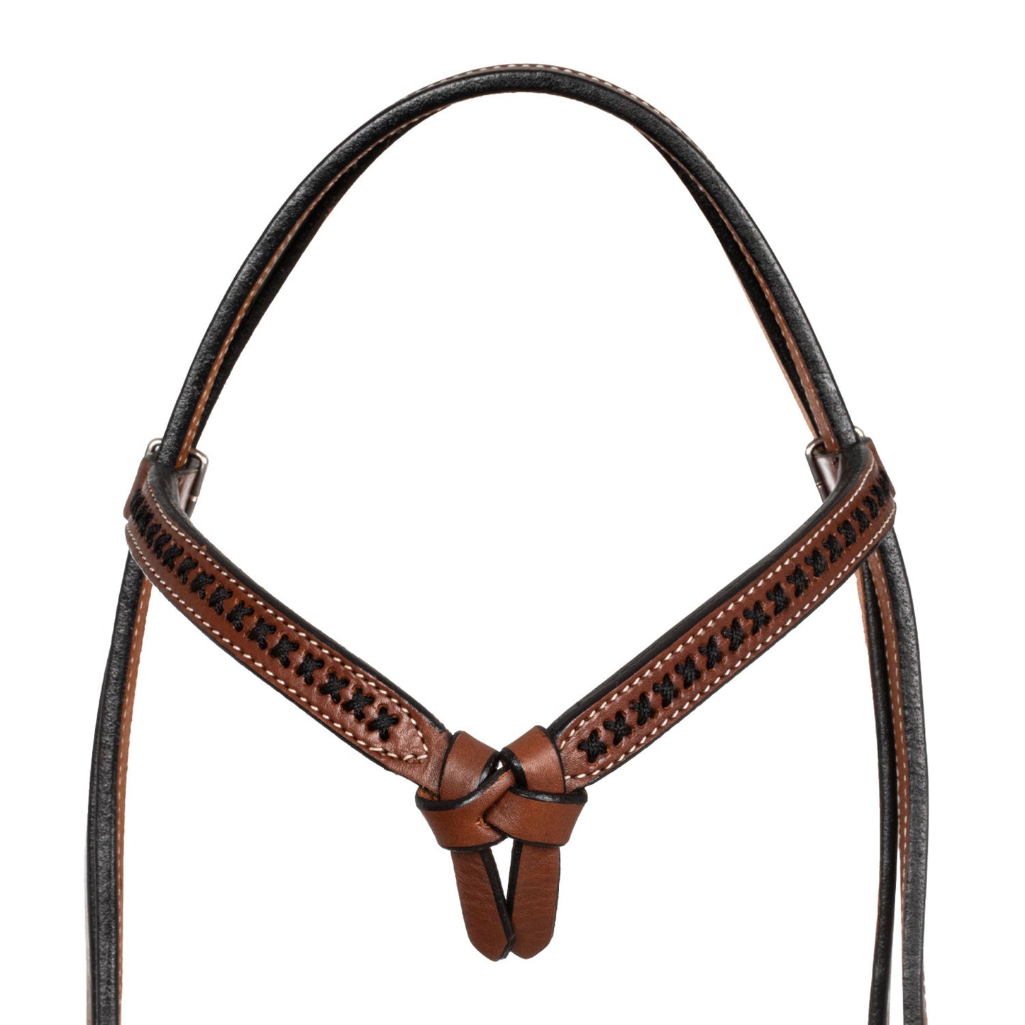 Cabezada western futurity con frontal trenzado Pool's - Chestnut