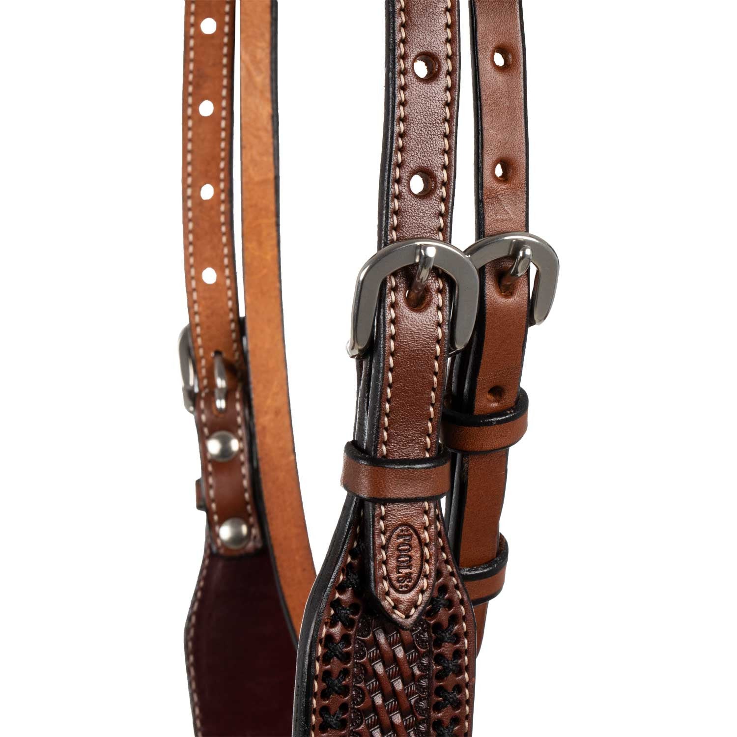 Cabezada western con frontal ancho Pool's - Chestnut