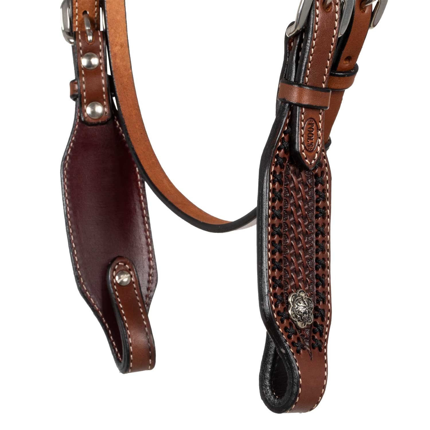 Cabezada western con frontal ancho Pool's - Chestnut