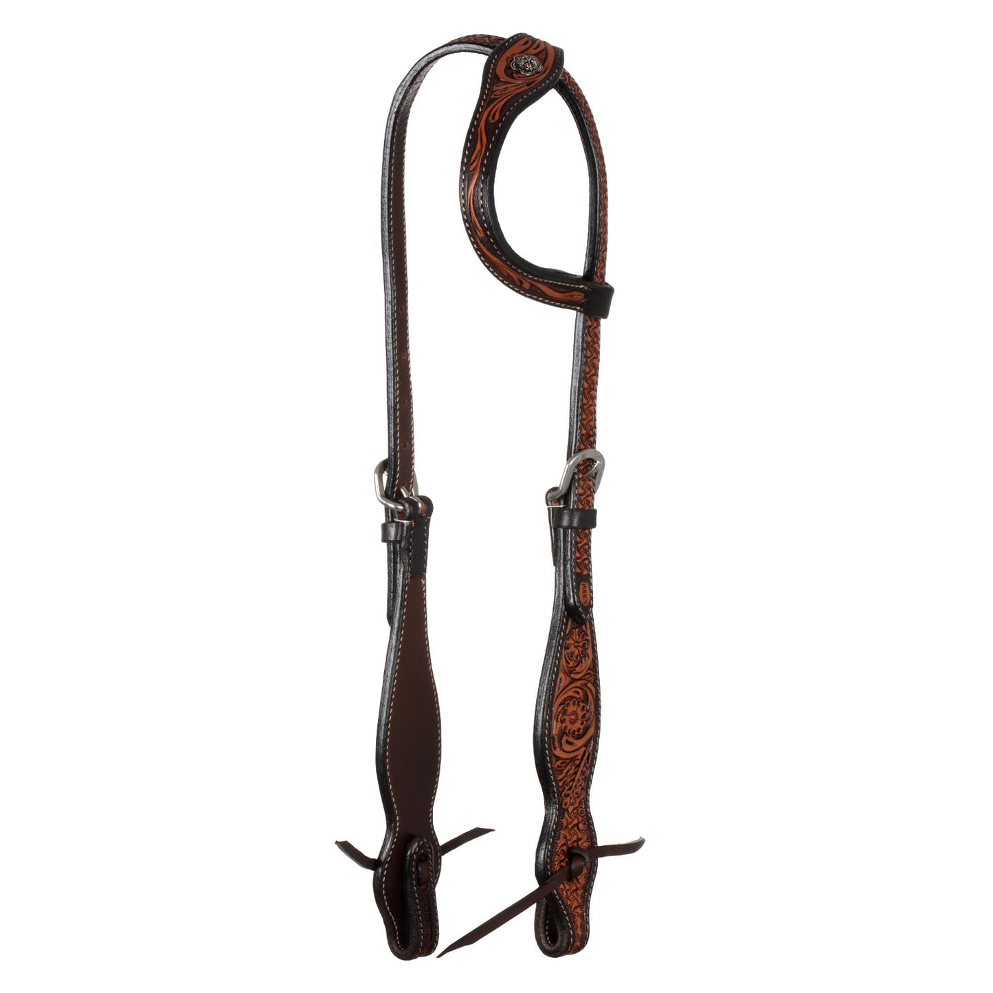 Cabeza western una oreja con decoraciones florales Pool's