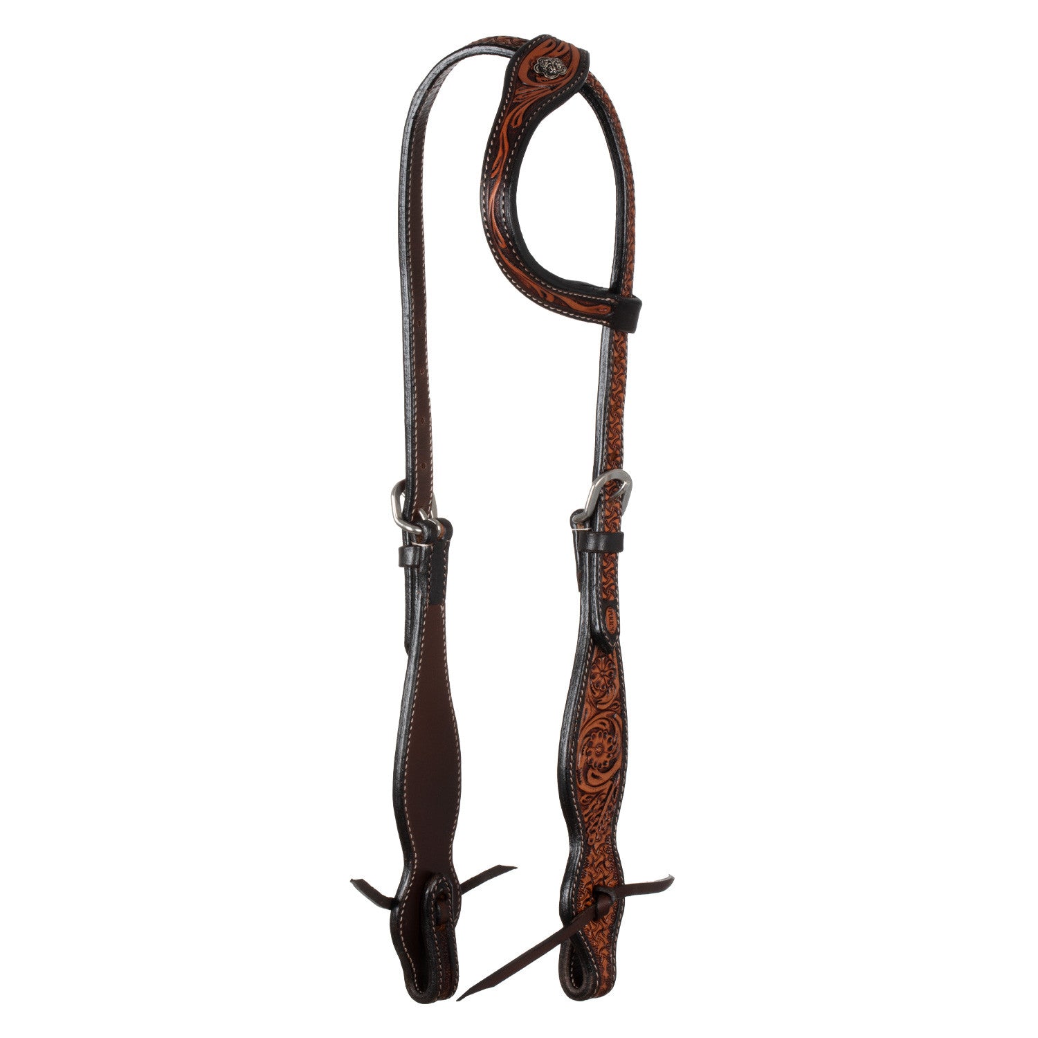 Cabeza western una oreja con decoraciones florales Pool's