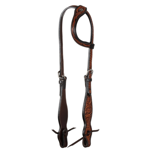 Cabeza western una oreja con decoraciones florales Pool's
