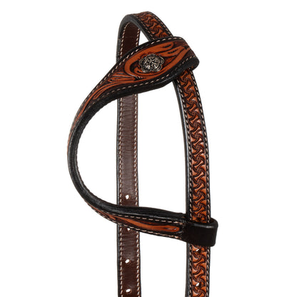 Cabeza western una oreja con decoraciones florales Pool's - Natural