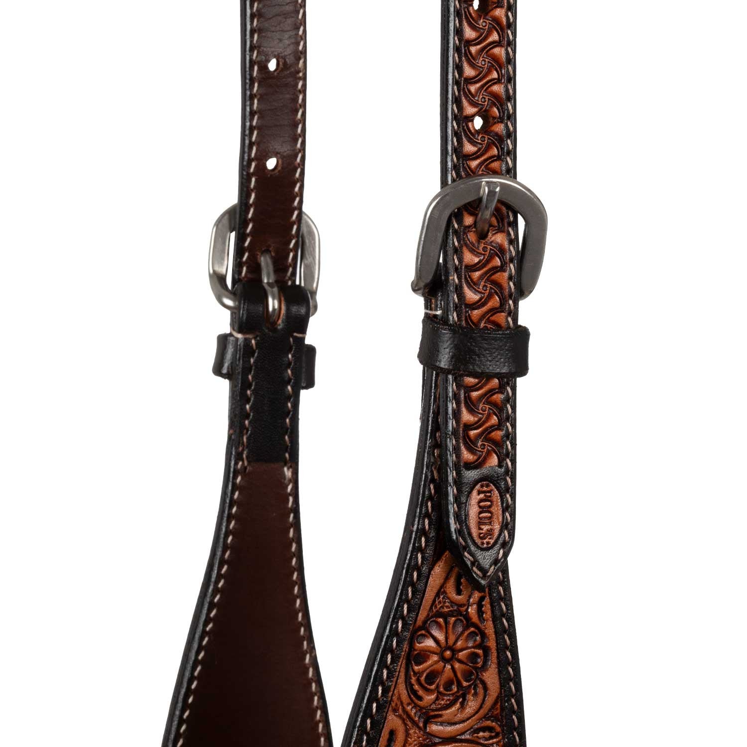 Cabeza western una oreja con decoraciones florales Pool's - Natural