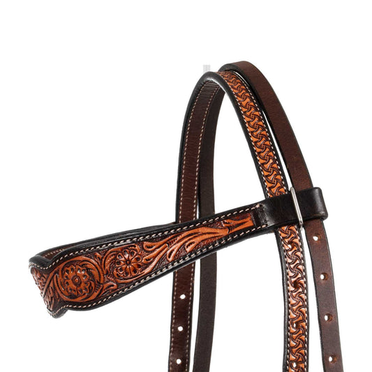 Cabecero western motivo floral Pool's - Marrón oscuro