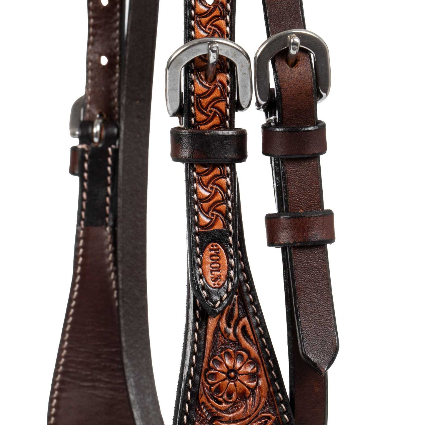 Cabecero western motivo floral Pool's - Marrón oscuro