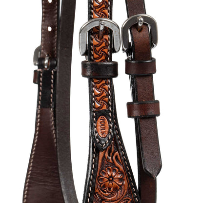 Cabecero western motivo floral Pool's - Marrón oscuro