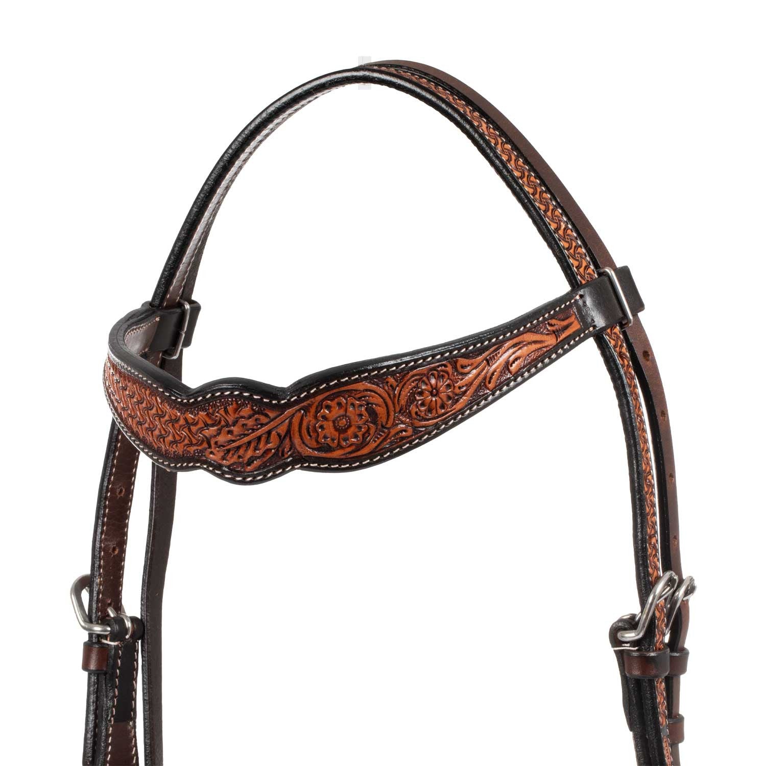 Cabecero western motivo floral Pool's - Marrón oscuro