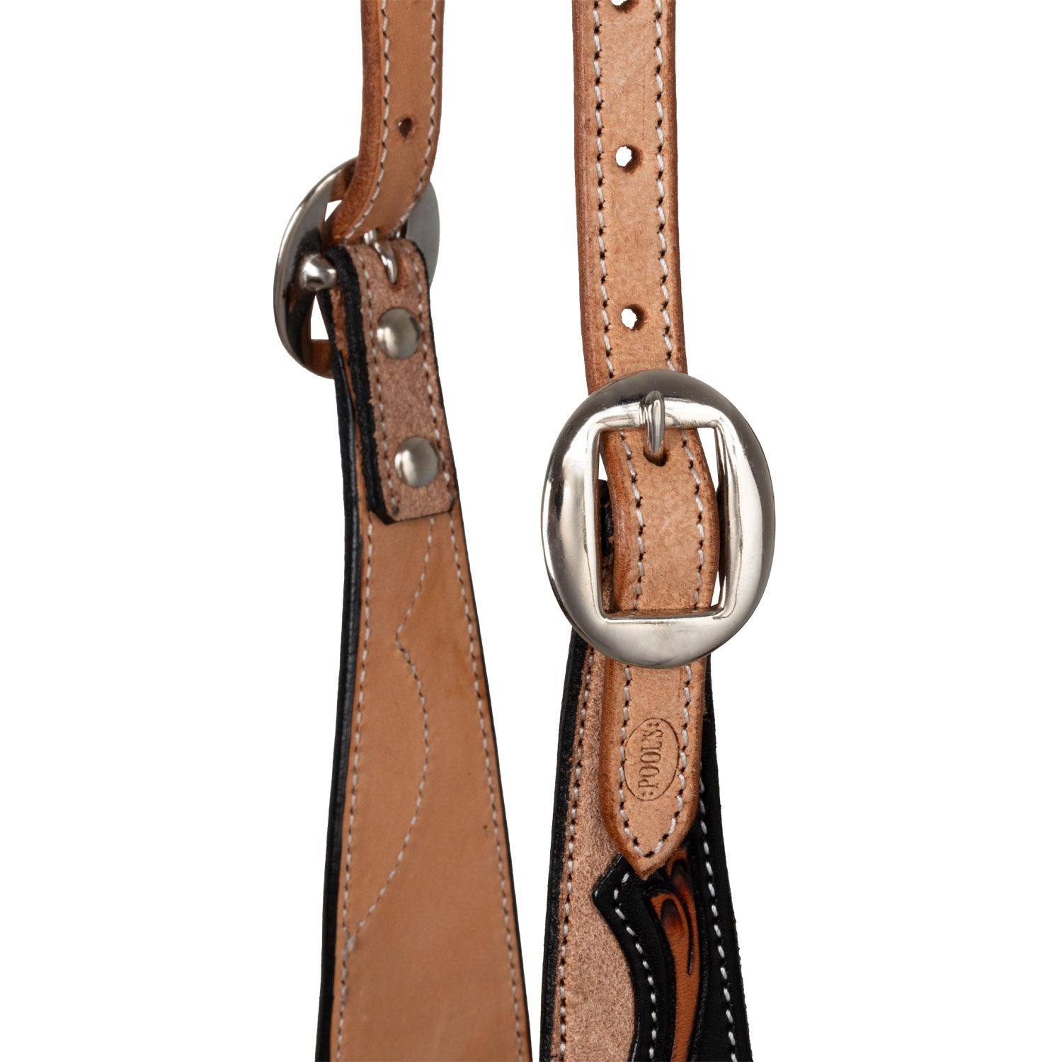 Cabeza western una oreja decoraciones dark floral Pool's - Black/Natural