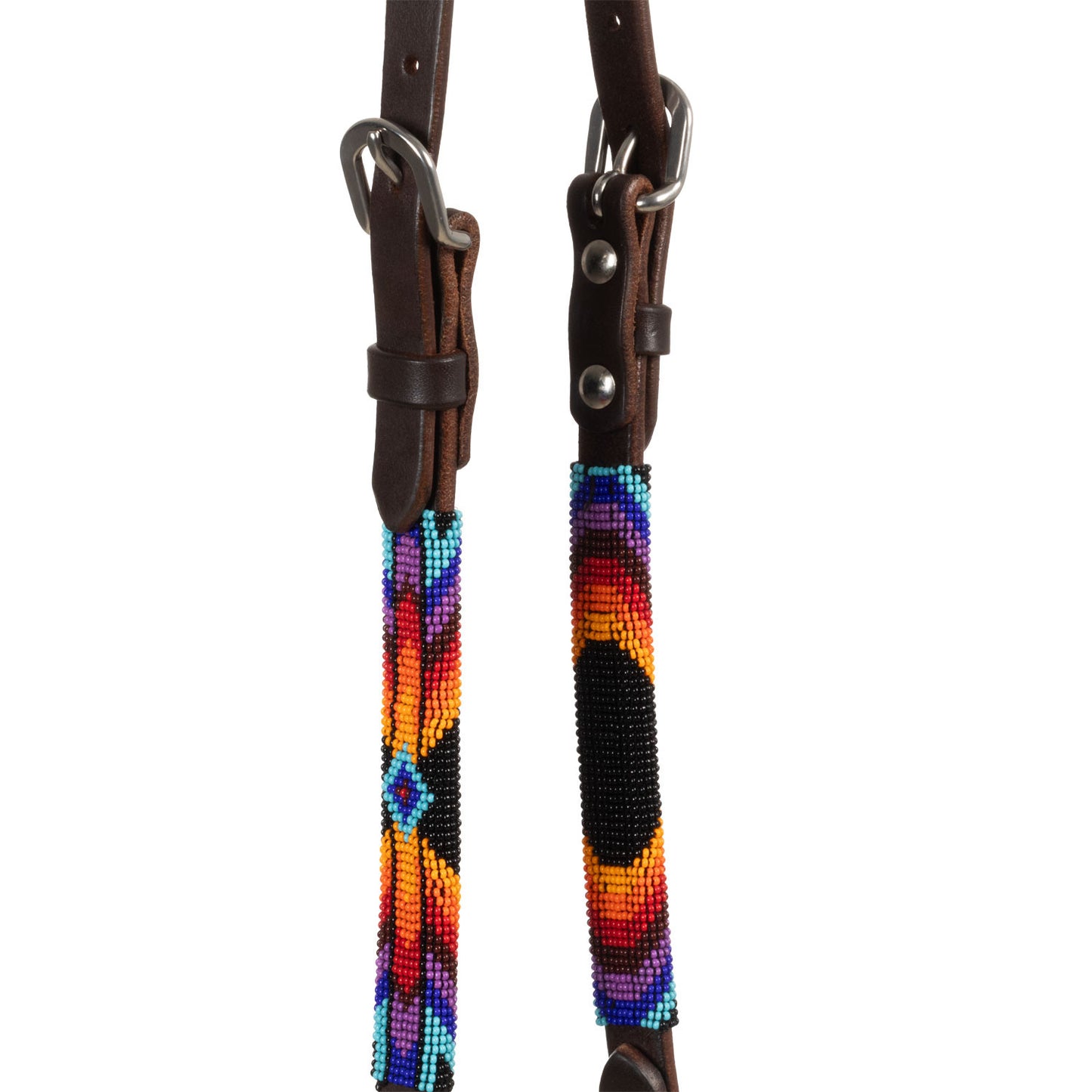 Brida western con cuentas y aceitado Serape de una oreja Pool's - Marrón oscuro