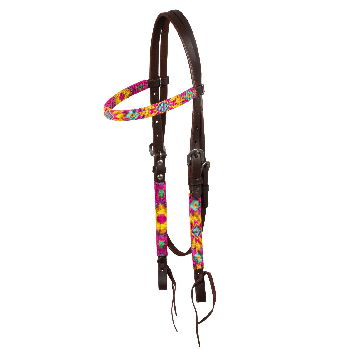 Brida western aceitada con cuentas multicolor Pool's